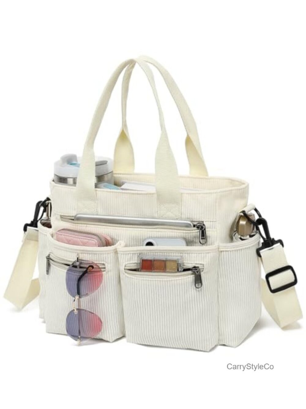 Corduroy Tote Bag Large Crossbody Messenger Laptop Work Shoulder Bag